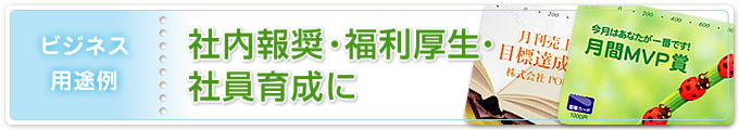 ビジネス用途例／社内報奨・福利厚生・社員育成に オリジナル図書カード”