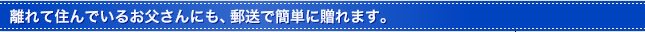 離れて住んでいるお父さんにも、郵送で簡単に贈れます。
